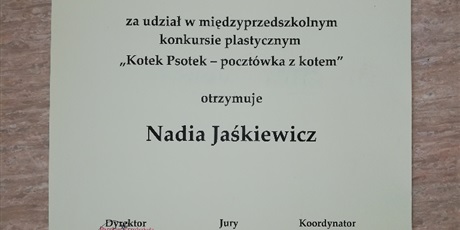 Powiększ grafikę: rozstrzygniecie-miedzyprzedszkolnego-konkursu-plastycznego-kotek-psotek-257979.jpg